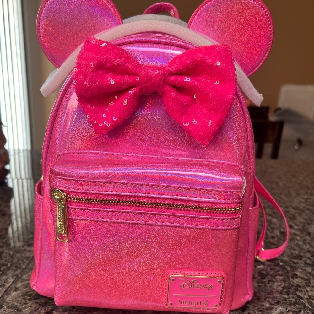 Holographic hot pink Loungefly backpack